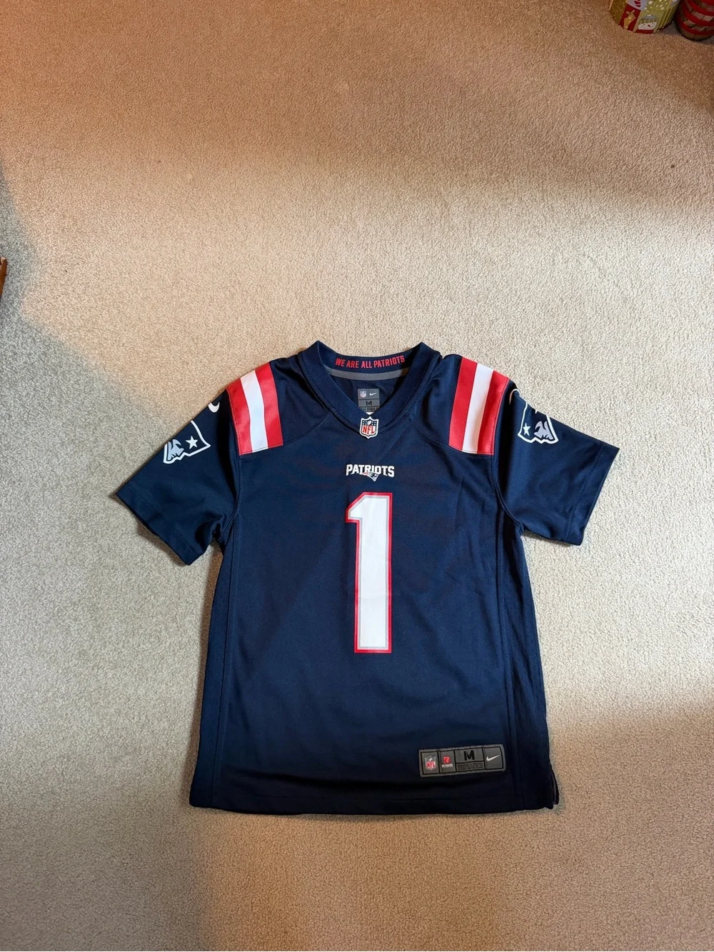 Nike Kids Navy Football Jersey with White and Red Accents